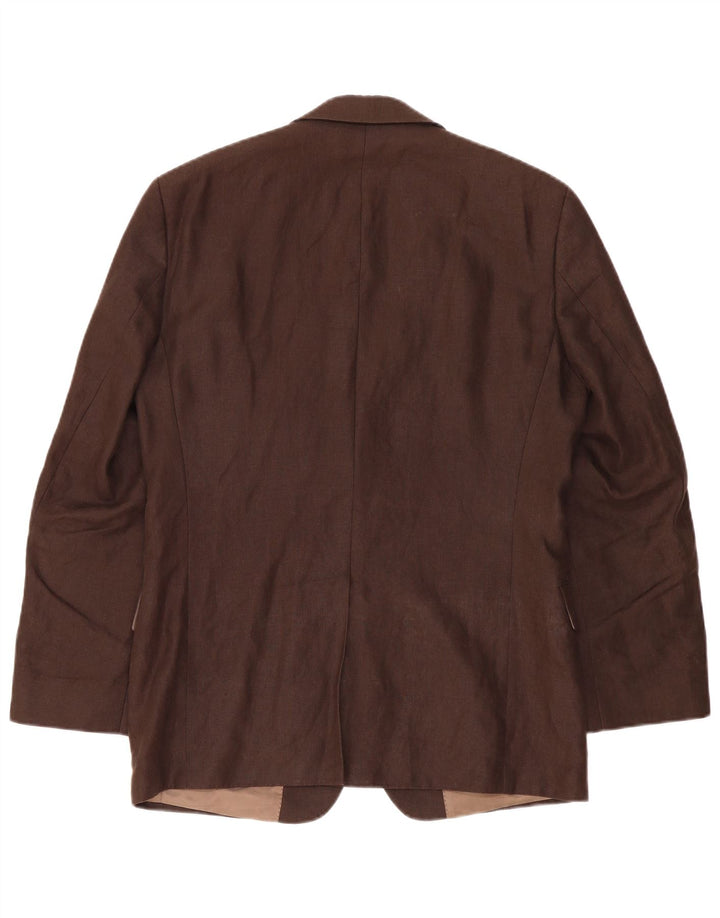 Jaqueta blazer masculina SOLBIATI com 2 botões IT 48 linho marrom médio
