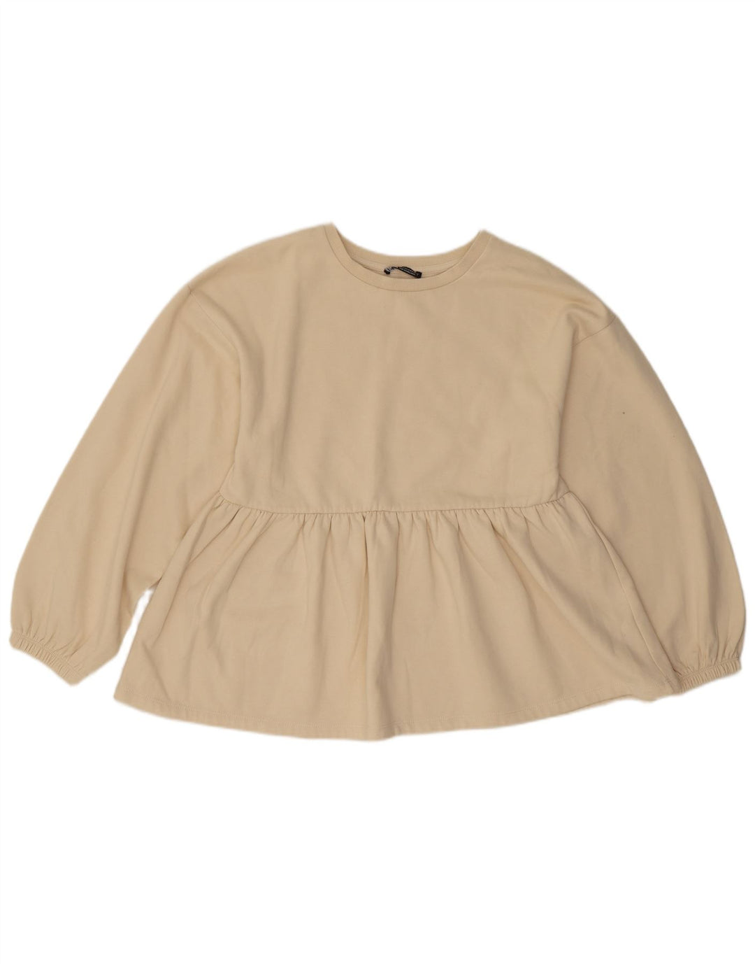 Zara moletom feminino jumper UK 14 médio algodão branco