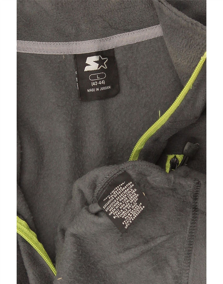 Jumper de lã masculino Starter com gola e zíper Reino Unido 42/44 grande poliéster cinza