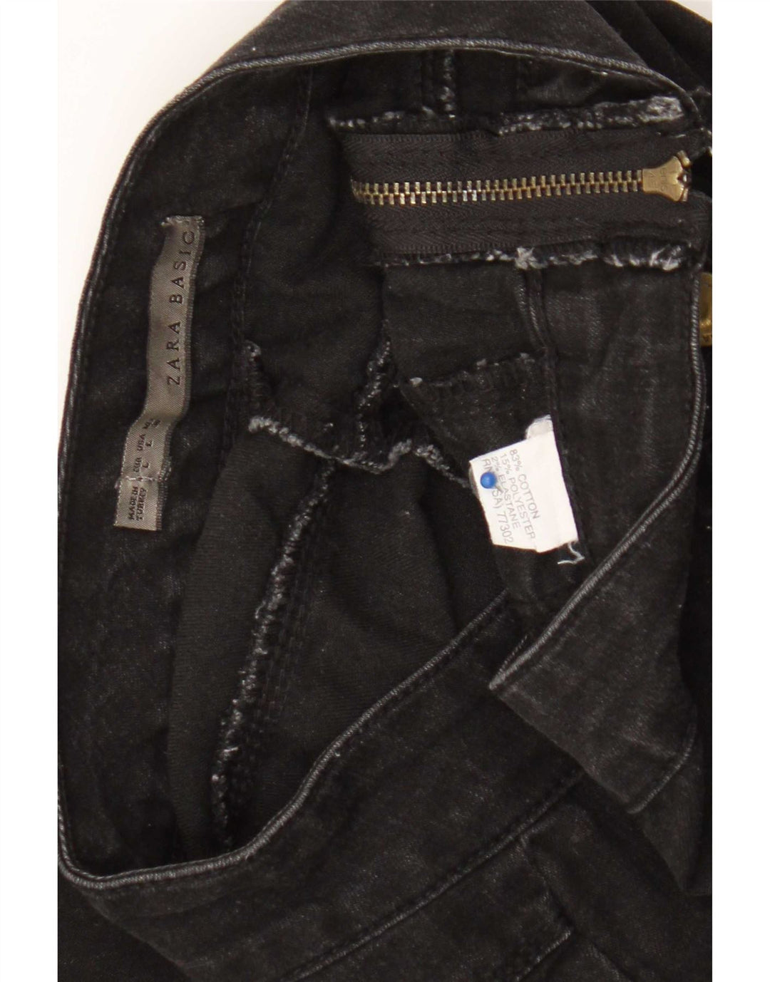 Calça jeans feminina Zara Jegging grande W30 L29 algodão preto