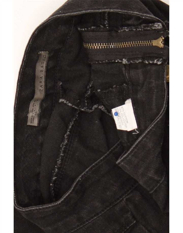 Calça jeans feminina Zara Jegging grande W30 L29 algodão preto