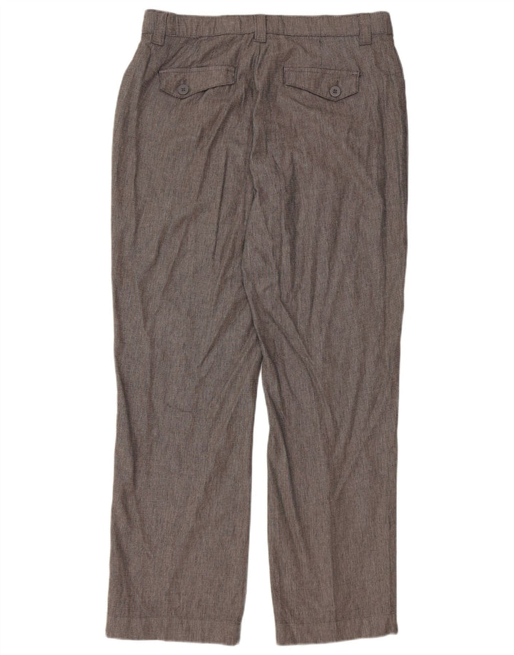 Calça feminina casual reta LEE EUA 12 grande W34 L30 algodão xadrez cinza