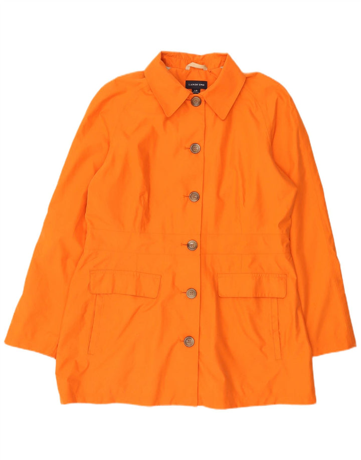 Jaqueta blazer feminina de 6 botões Lands End, poliéster laranja grande Reino Unido 16