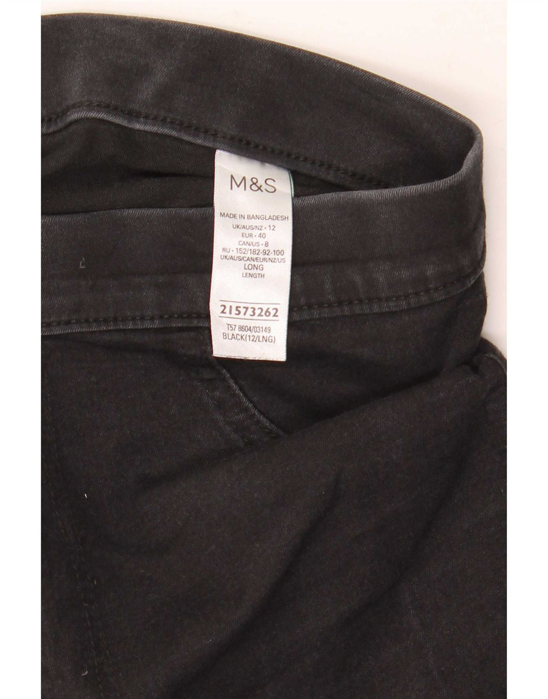 Calça jeans feminina Marks & Spencer UK 12 médio W30 L30 algodão preto