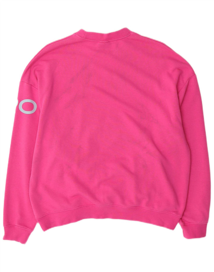 Nike feminino gráfico oversized moletom jumper UK 14 médio algodão rosa