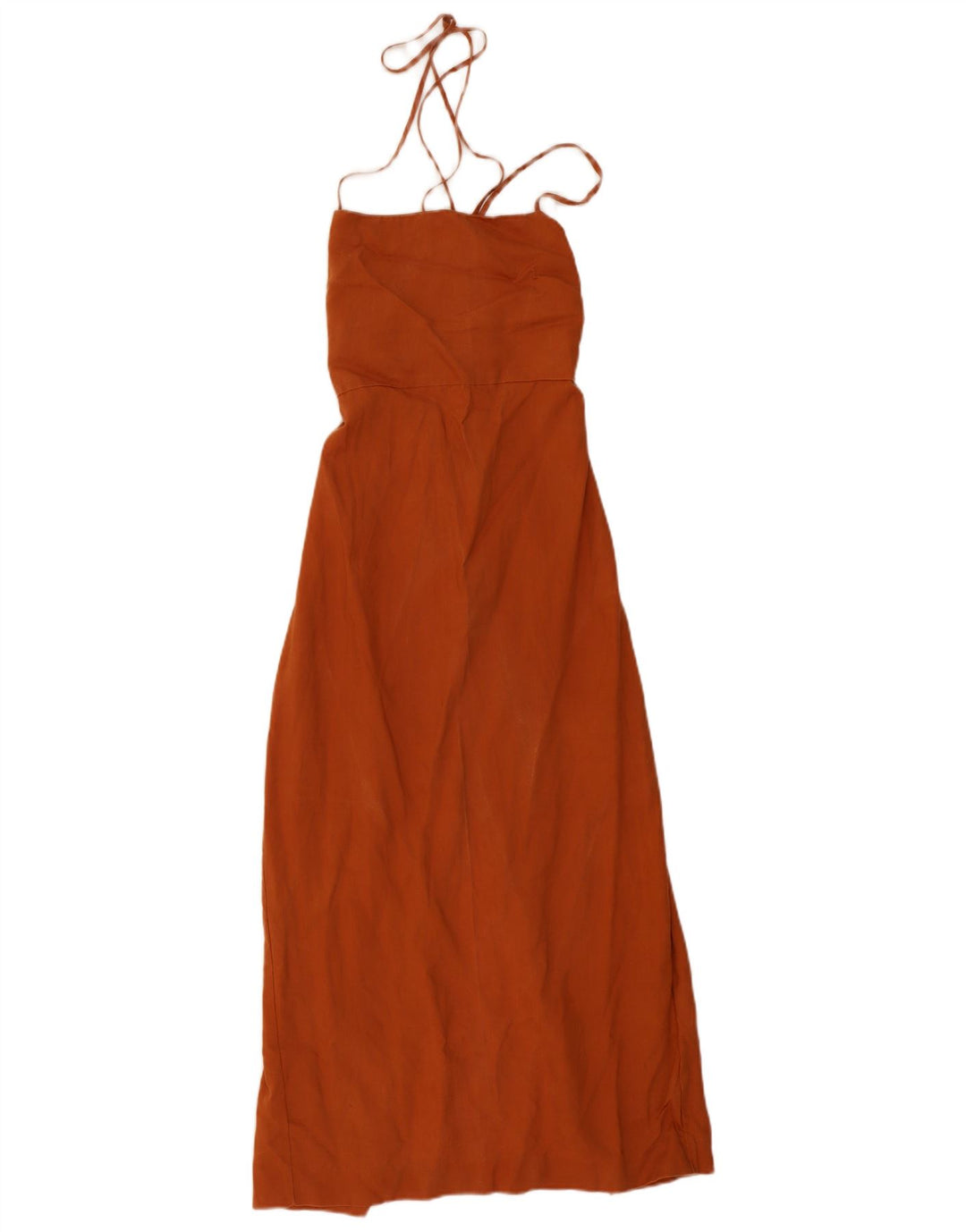 Vestido maxi feminino Zara Reino Unido 6 XS laranja Lyocell