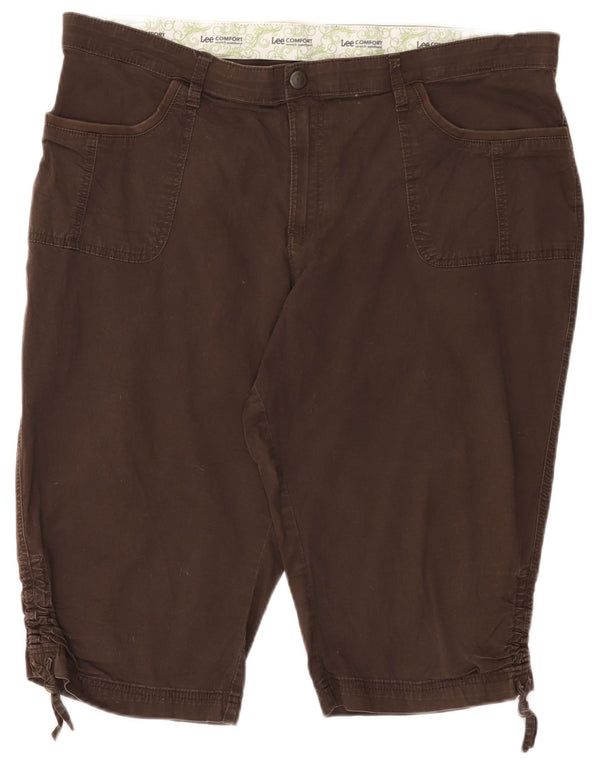 Shorts casuais femininos Lee US 20 3XL W40 algodão marrom
