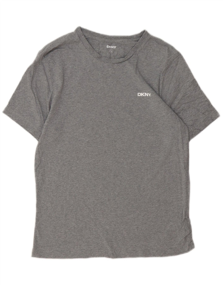 Camiseta masculina DKNY grande algodão cinza