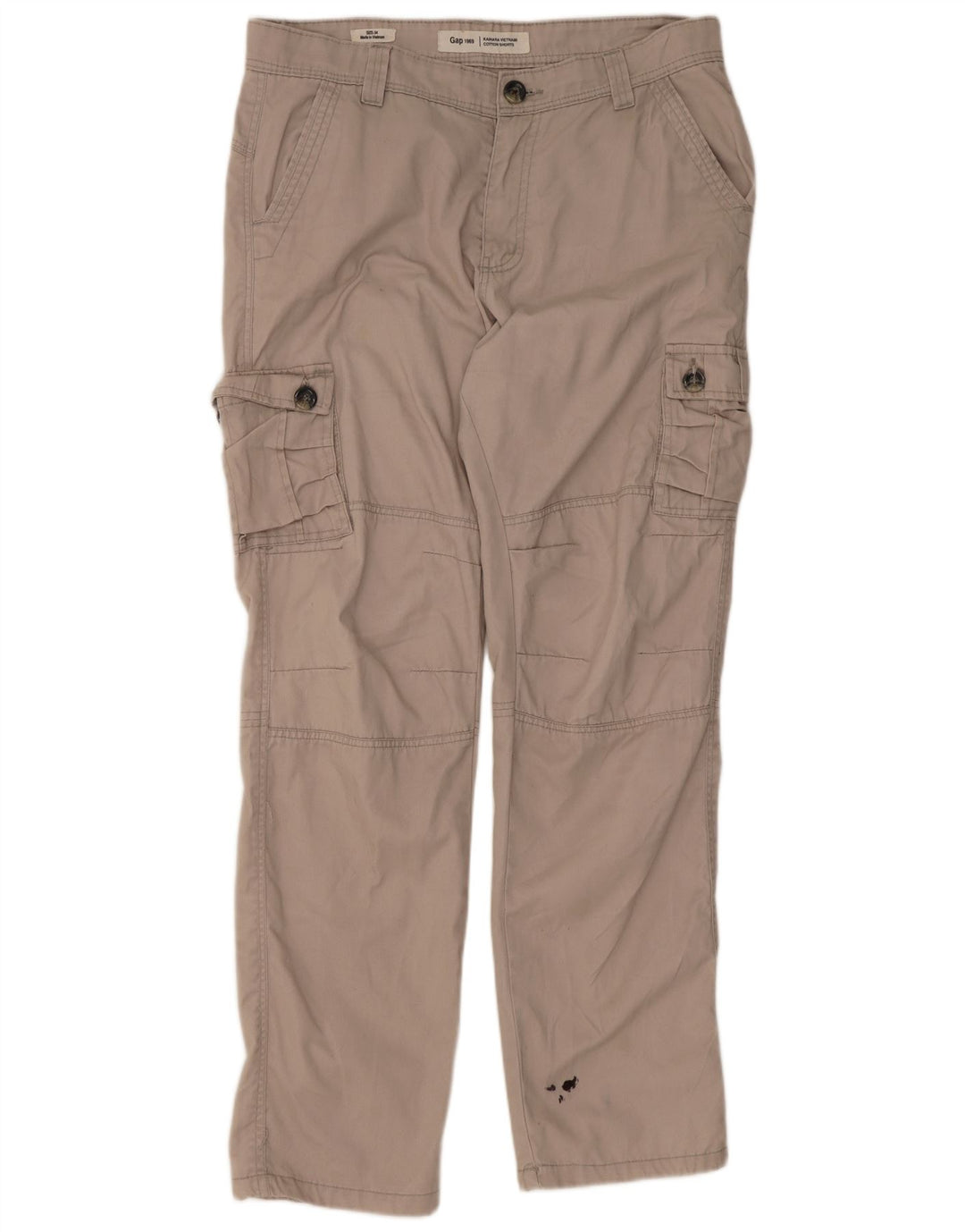 Calça cargo reta masculina Gap W34 L31 bege