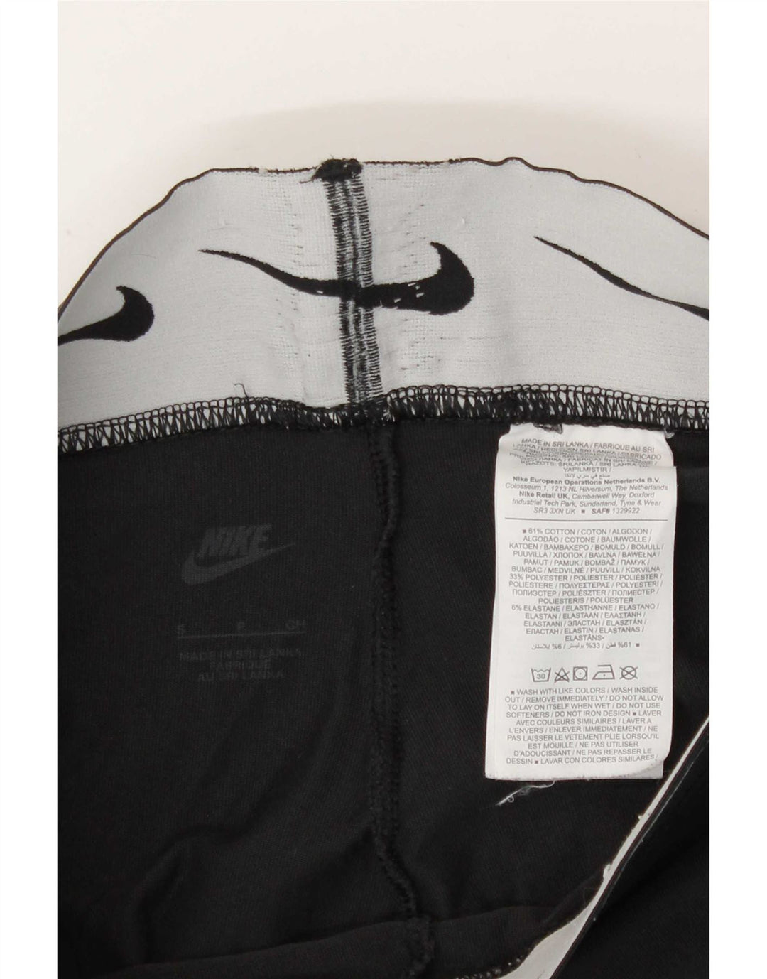 Leggings Nike Femininas Graphic UK 8 Pequenas Algodão Preto