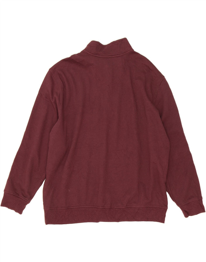 IZOD Mens Zip Neck Sweatshirt Jumper 2XL Burgundy Polyester Vintage Izod and Second-Hand Izod from Messina Hembry 