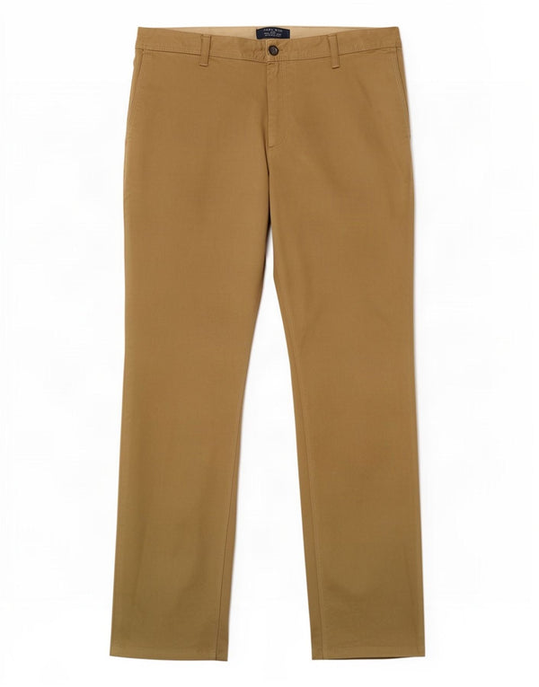 Zara Calça Chino Masculina Reta EU 48 XL W38 L33 Algodão Bege