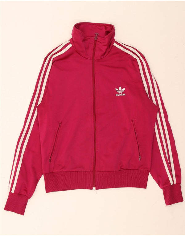 Adidas Womens Graphic Tracksuit Top Jacket EU 42 Médio Rosa Poliéster