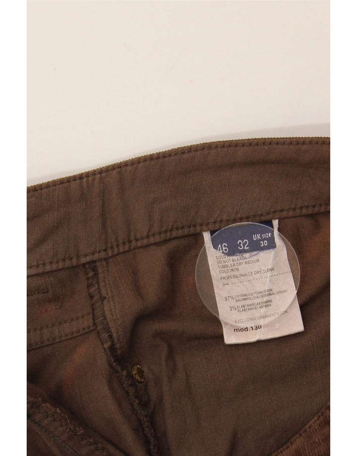 TRUSSARDI Womens Slim Corduroy Trousers W30 L33 Brown Cotton Vintage Trussardi and Second-Hand Trussardi from Messina Hembry 