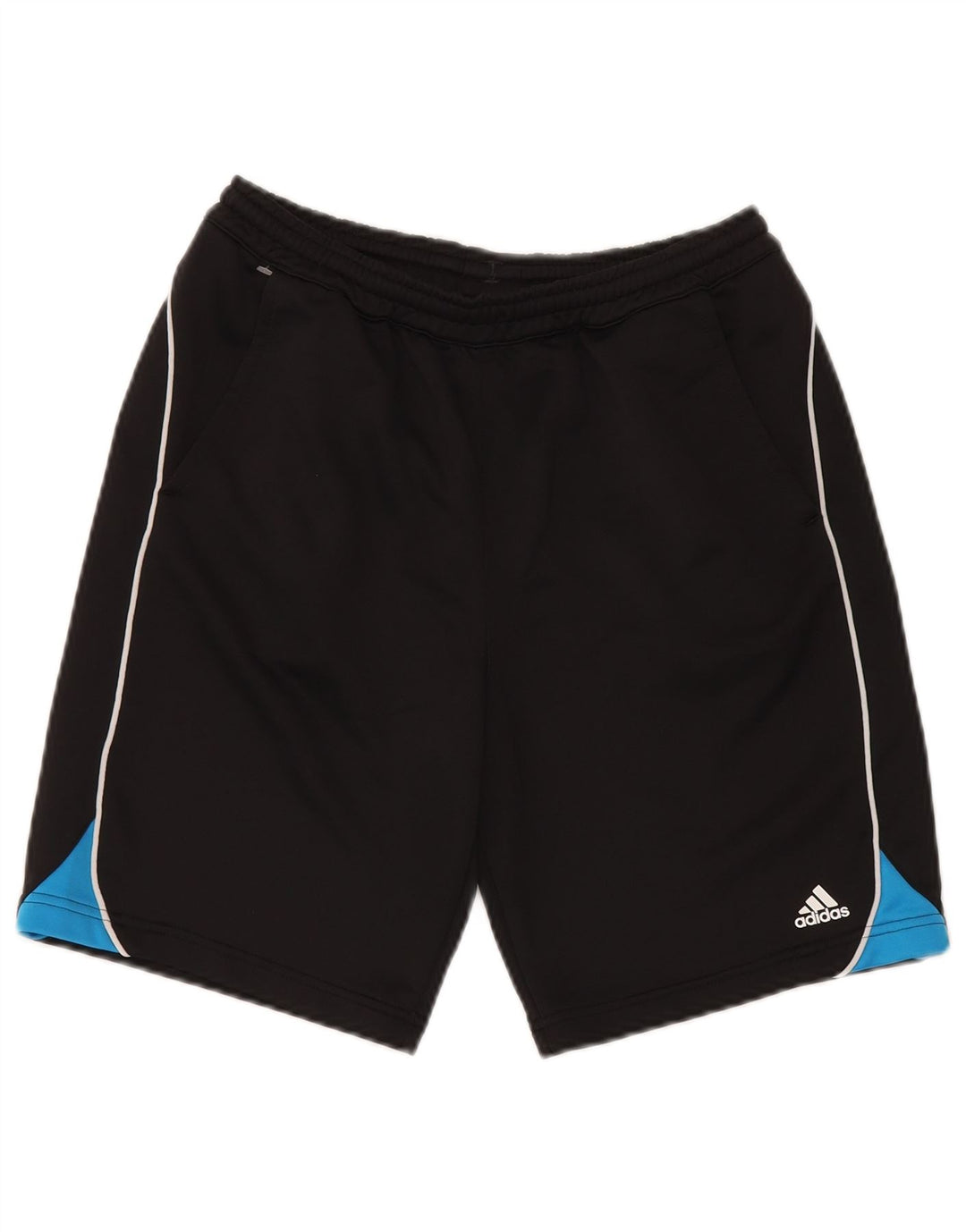 Shorts esportivos masculinos Adidas 15-16 anos preto colorblock poliéster