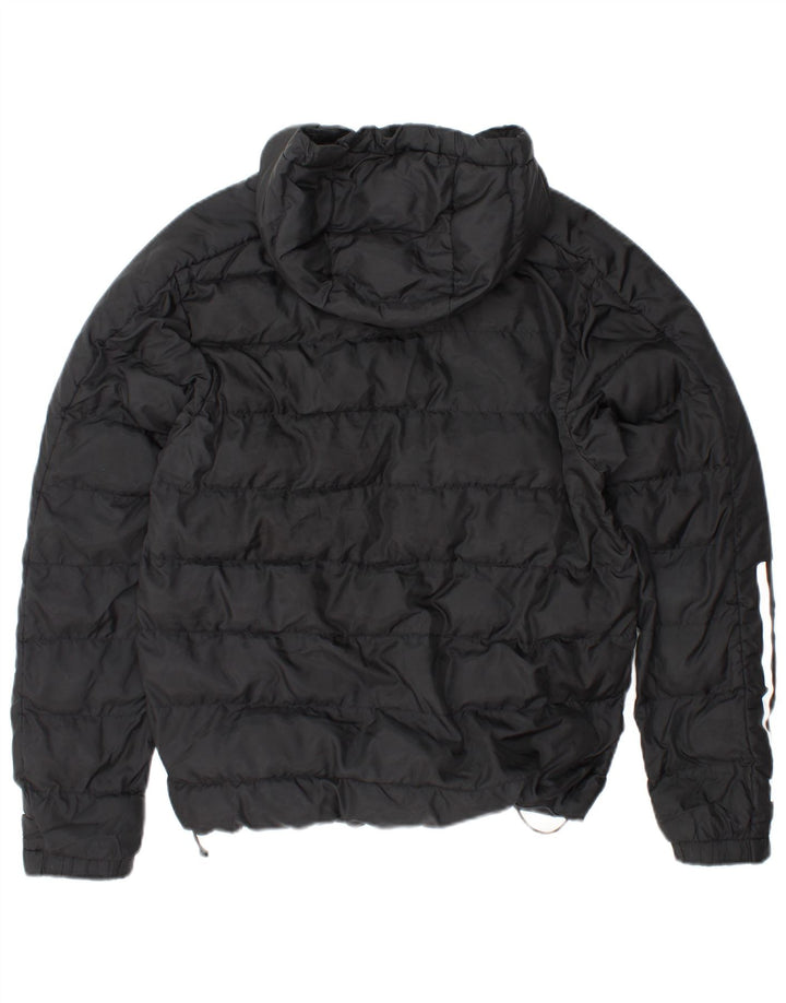 Adidas Mens Jaqueta Acolchoada Com Capuz UK 36 Pequeno Poliéster Preto