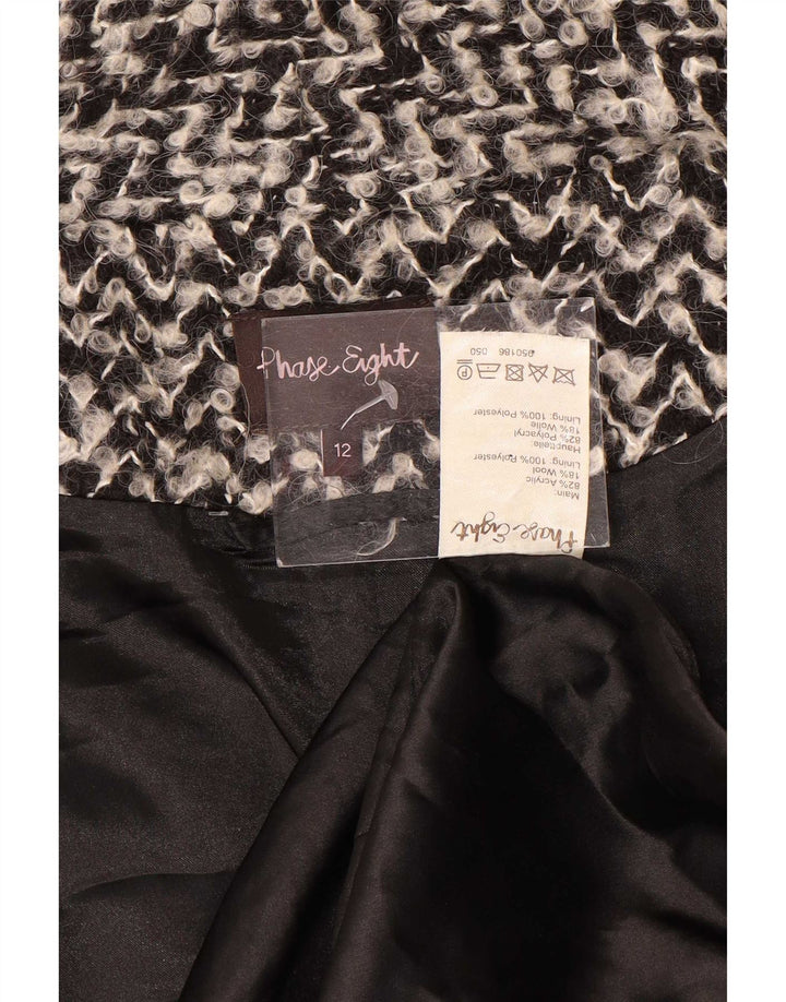 Sobretudo Oversized Feminino Fase Oito Reino Unido 12 Médio Preto Chevron Acrílico
