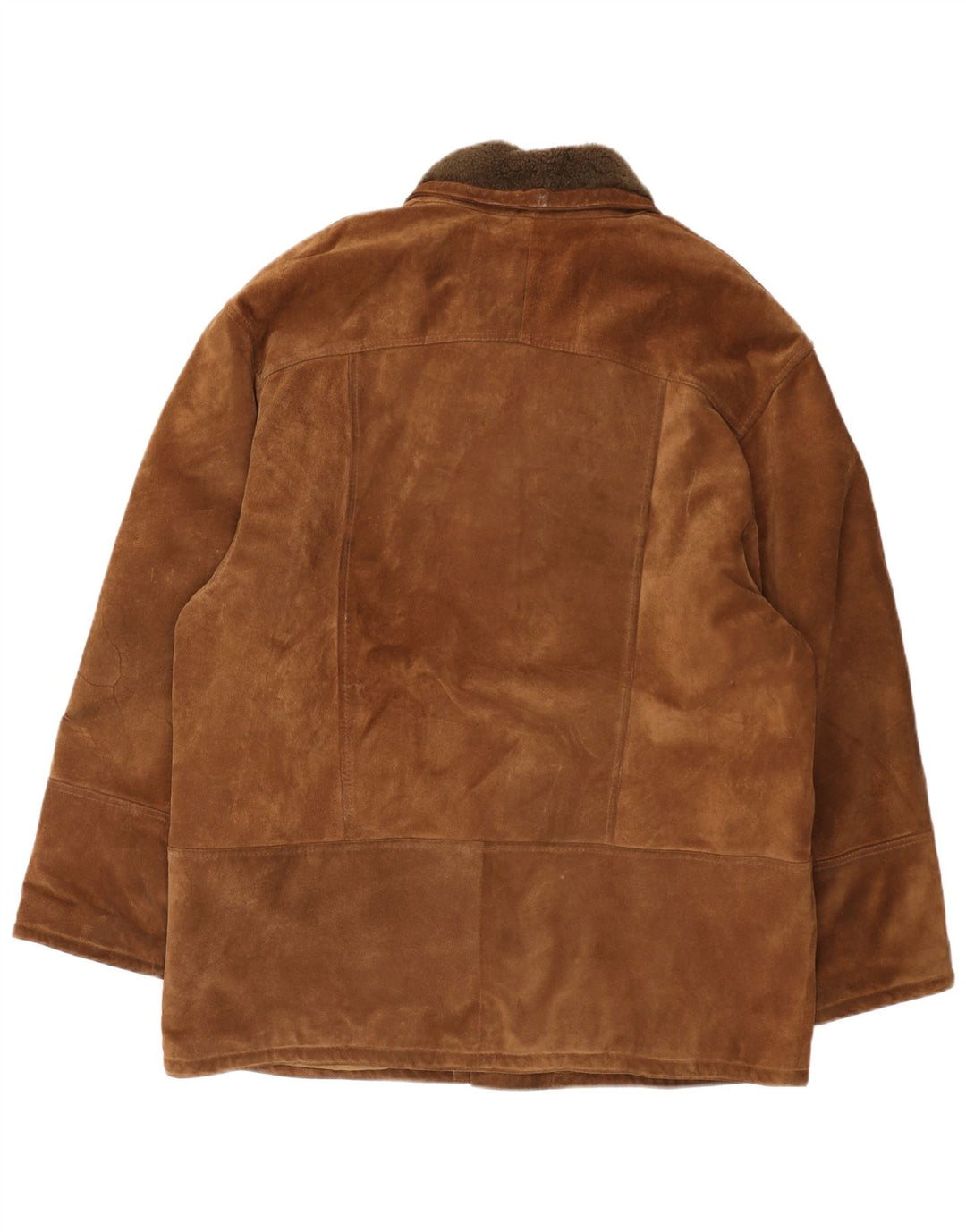 Jaqueta de camurça masculina vintage UK 44 2XL couro marrom