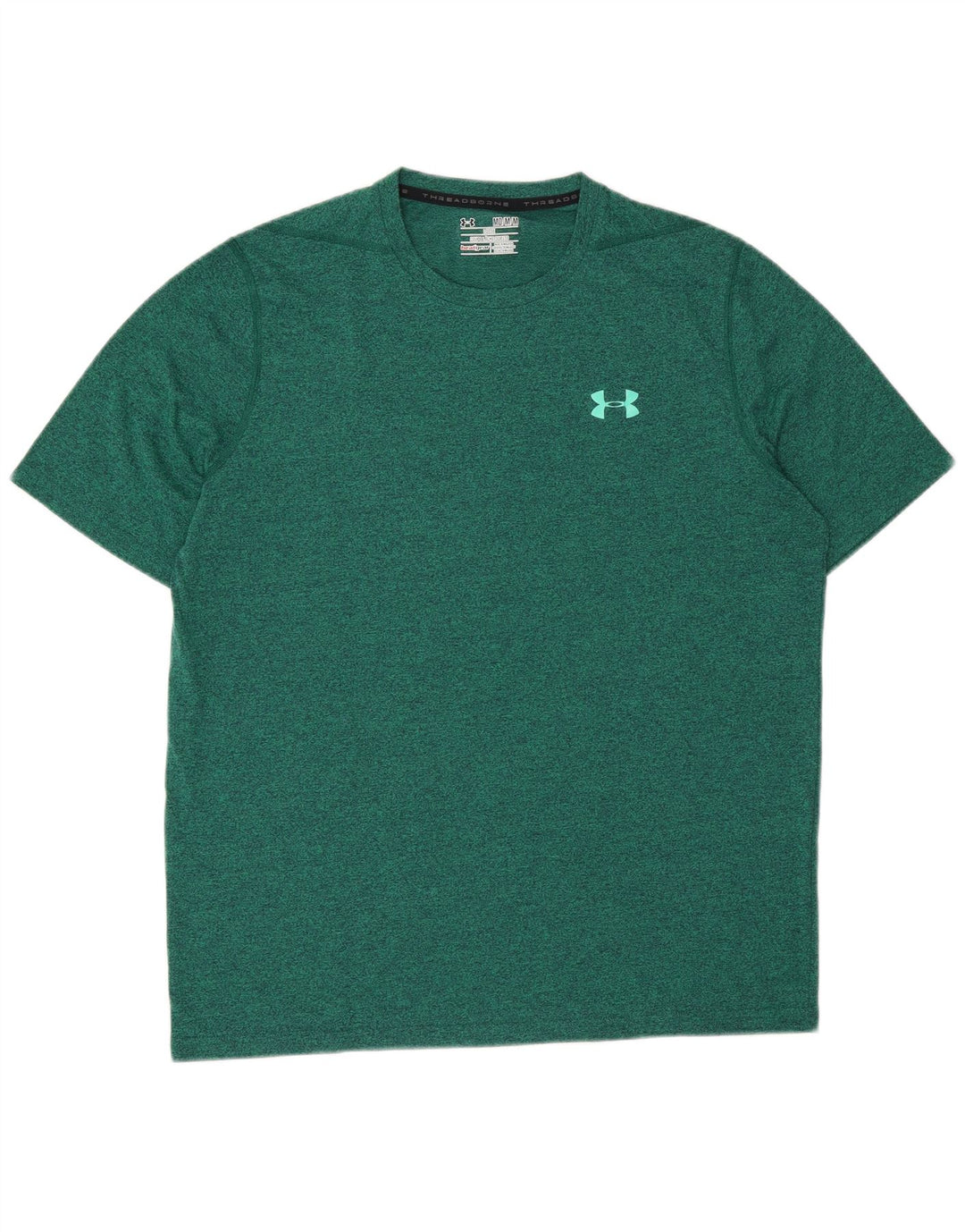 Camiseta solta masculina Under Armour Top médio verde manchado