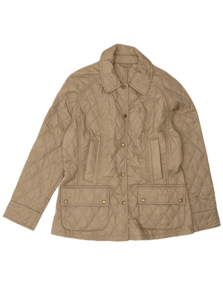 Jaqueta acolchoada feminina Barbour UK 12 poliamida bege médio