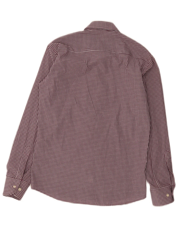 Gant Camisa masculina grande Borgonha Gingham
