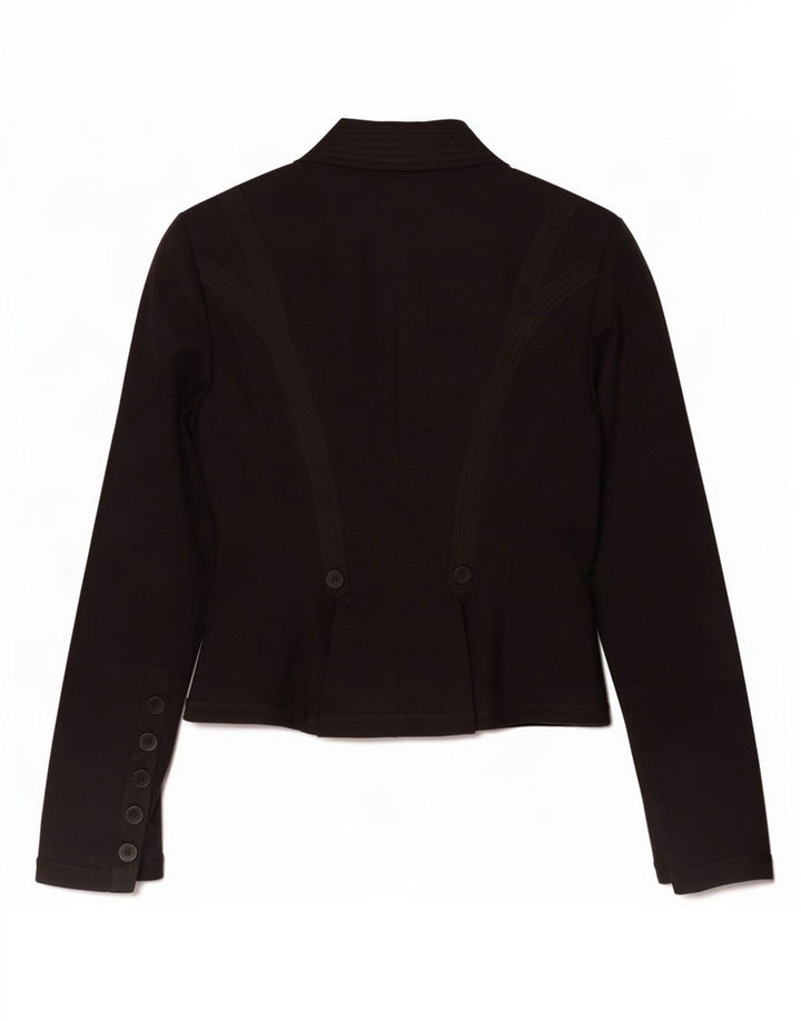 Jaqueta blazer feminina Zara com 6 botões Reino Unido 12 algodão preto médio