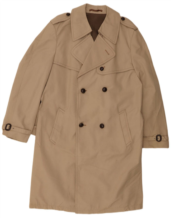 Trench Coat Masculino VINTAGE UK 40 Grande Poliéster Bege