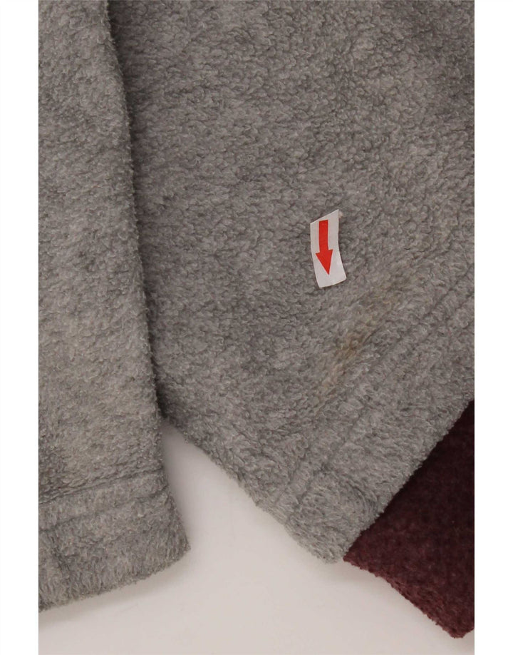 Jumper básico de lã com pescoço e zíper masculino grande poliéster geométrico cinza