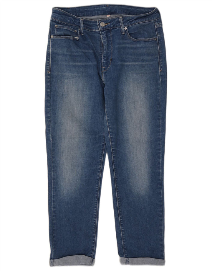 Jeans recortados femininos Levi's W30 L24 algodão azul