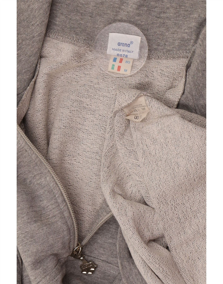 Suéter masculino Arena com capuz gráfico com zíper e gola cinza médio