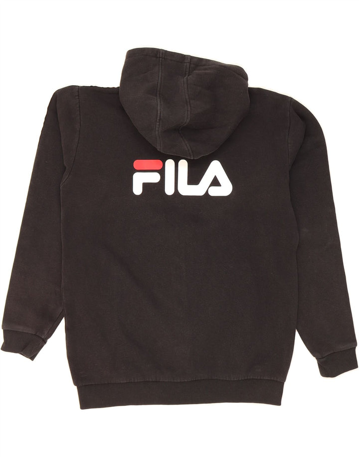 FILA Boys Graphic Zip Hoodie Sweater 13-14 Years Black Cotton Vintage Fila and Second-Hand Fila from Messina Hembry 