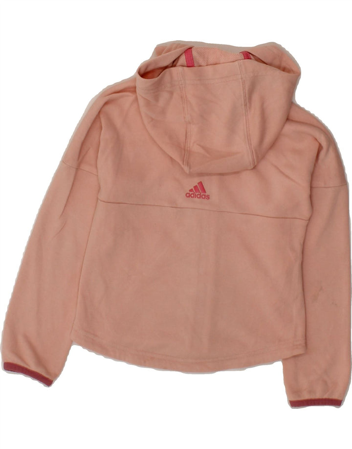 ADIDAS Girls Graphic Zip Hoodie Sweater 4-5 Years Pink Vintage Adidas and Second-Hand Adidas from Messina Hembry 