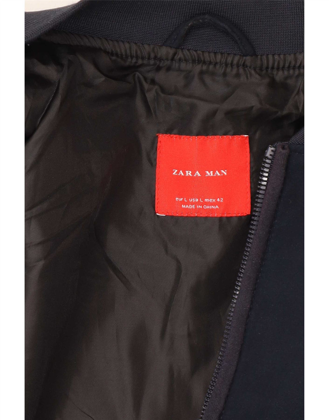 Jaqueta bomber masculina Zara UK 40 grande azul marinho