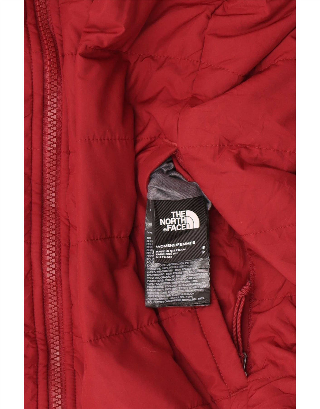 Jaqueta acolchoada reversível feminina The North Face UK10 pequena Borgonha