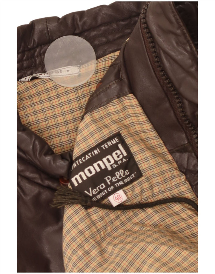 Jaqueta de couro masculina Monpel IT 48 couro marrom médio