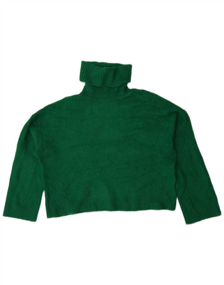Zara Suéter feminino oversized com gola redonda Reino Unido 14 verde médio