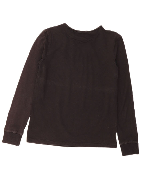 Top Feminino Adidas Manga Longa UK 8 Pequeno Algodão Preto