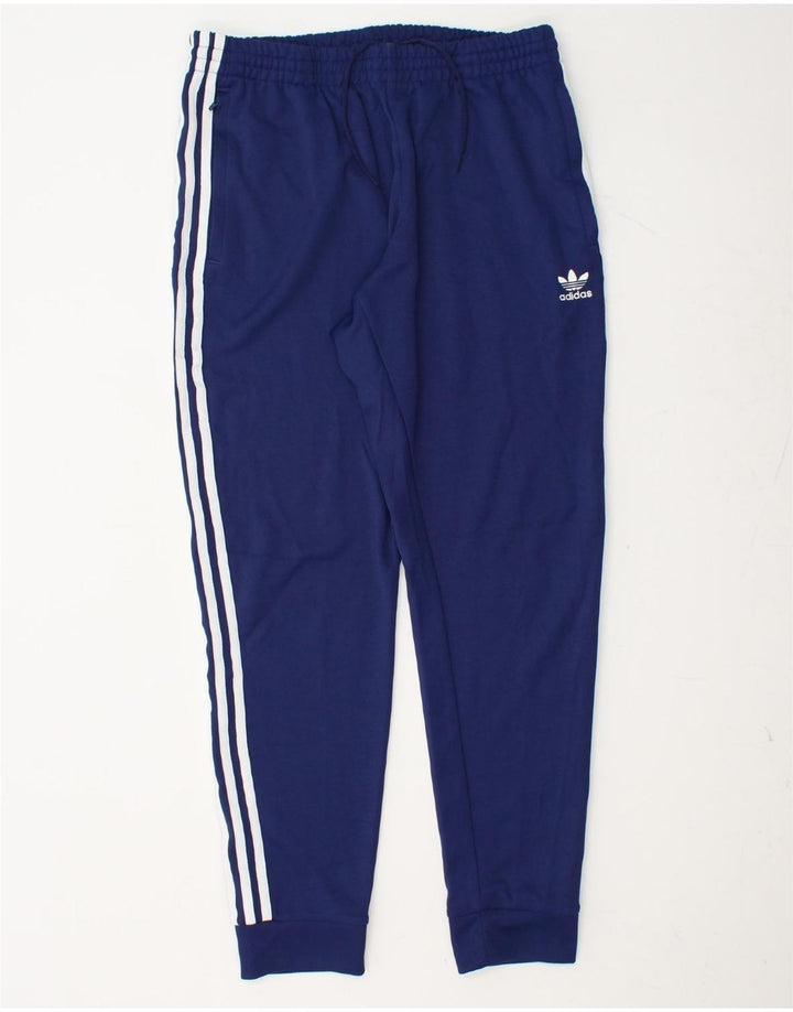 Calças de treino masculinas ADIDAS joggers grandes poliéster azul marinho