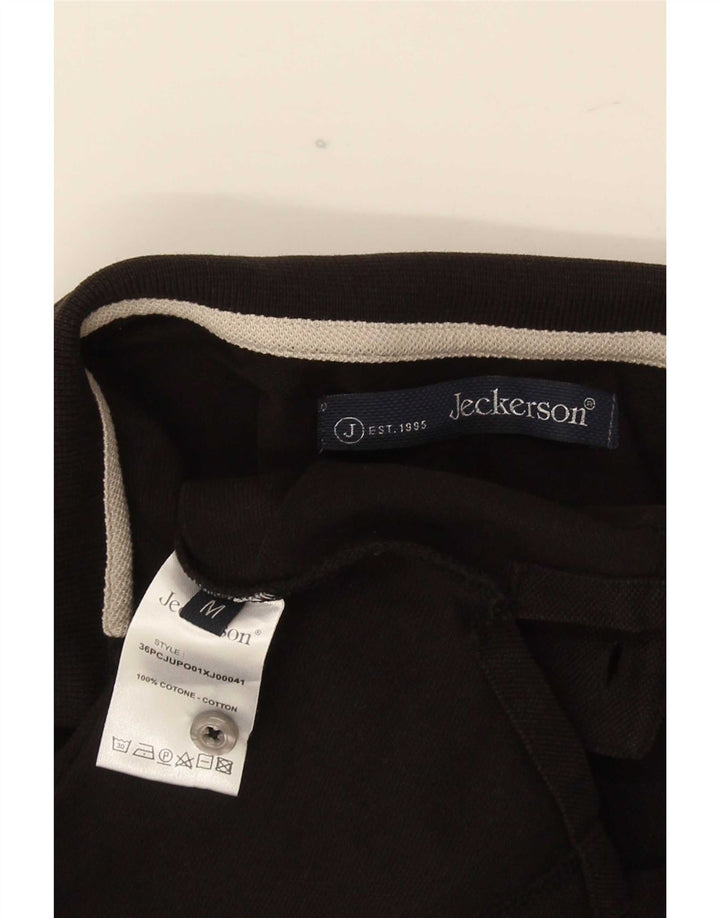 Camisa polo masculina Jeckerson de algodão listrado preto médio