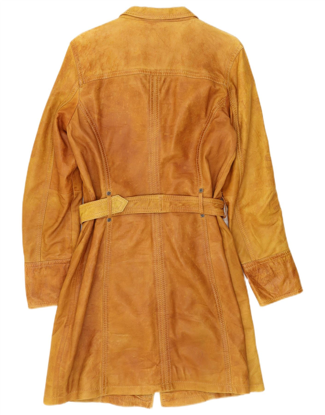 Casaco de couro feminino Gipsy UK 12 marrom médio