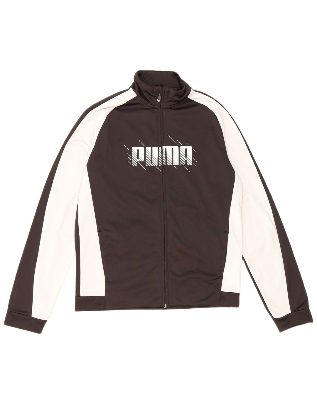 Jaqueta Puma Boys Graphic Tracksuit Top 15-16 Anos Preto Colorblock