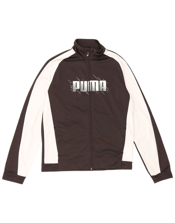 Jaqueta Puma Boys Graphic Tracksuit Top 15-16 Anos Preto Colorblock