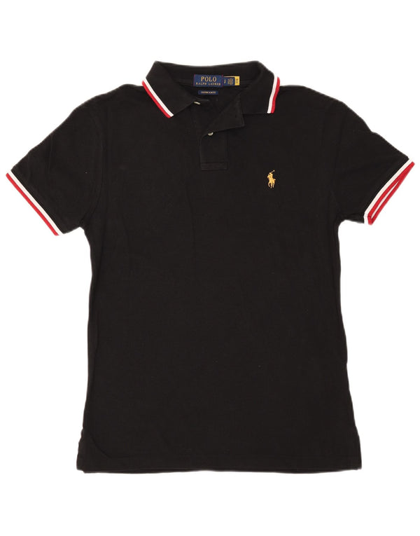 Polo Ralph Lauren Mens Custom Slim Fit Polo Shirt Small Black Cotton