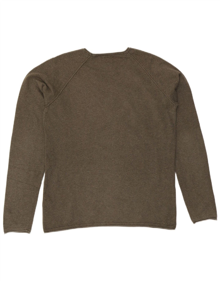 Suéter masculino Jack & Jones com gola canoa e algodão cáqui pequeno