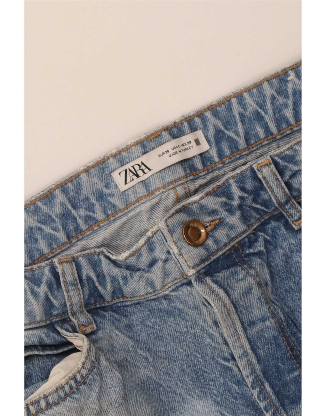 Calça jeans reta feminina Zara EU 38 pequena W28 L28 azul