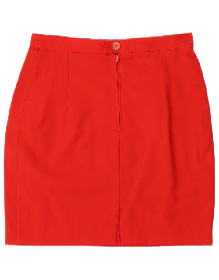 Conjunto de saia feminina VINTAGE com 2 botões e 2 peças IT 44 médio W26 lã vermelha