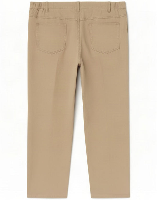 Calça casual feminina de perna larga Marks & Spencer UK 22 3XL W42 L30 bege