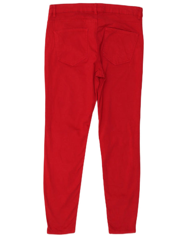 Calça feminina casual skinny Zara EU 40 médio W30 L27 vermelha