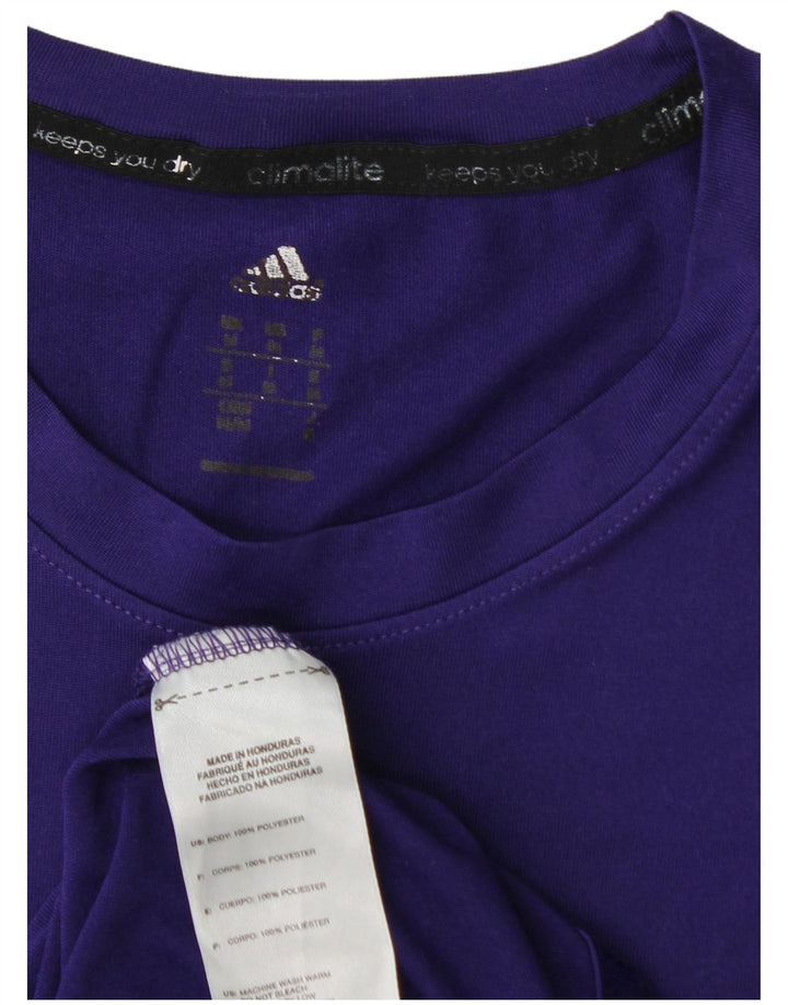 Camiseta Adidas Masculina Climalite Top Médio Roxo Poliéster