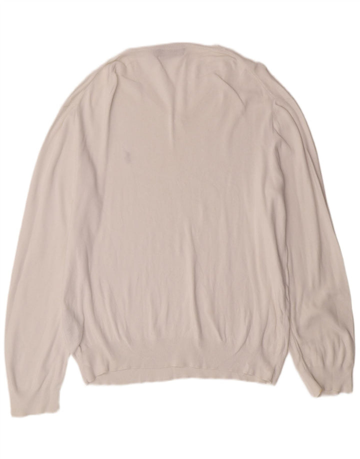 Suéter masculino POLO RALPH LAUREN com decote em V XL algodão branco